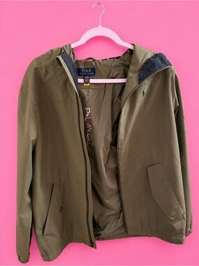 Ralph Lauren Olive Hooded Windbreaker Jacket